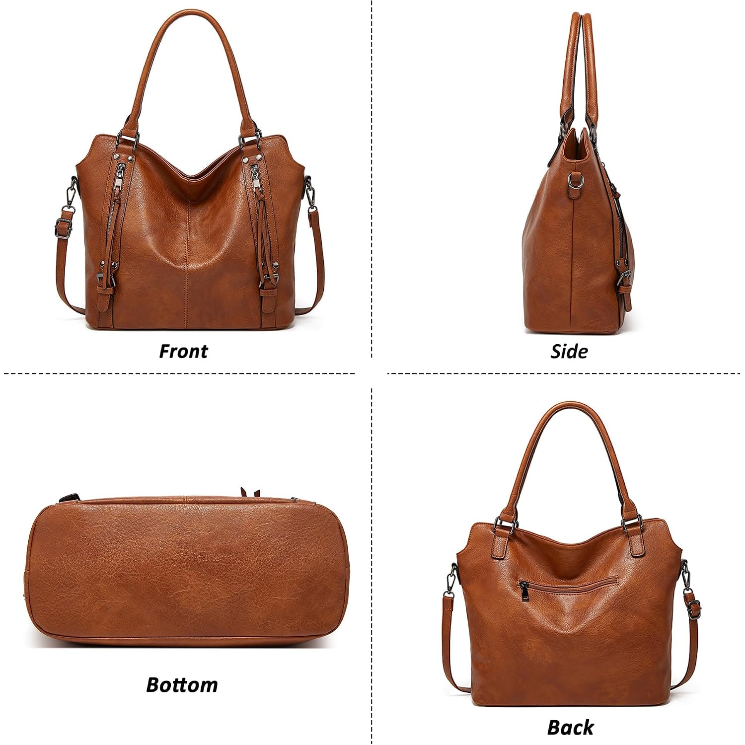 Tantomi Tote Handbags For Women Brown Hobo Handbags Purse And Handbags Shoulder Crossbody Bags For Work Travel Everyday