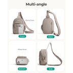 BAGSMART Small Sling Bag for Women, Puffer Crossbody Bag Purses Hobo Handbag Fanny Packs for Travel Hiking