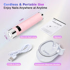 Linssy Mini UV Light for Nails with Auto Sensor & Gooseneck Stand,Portable Cordless Nail Lamp Flash Cure Lamp with LCD Display,Handheld UV Light for Gel Nails at Salon & Home Use (Pink)