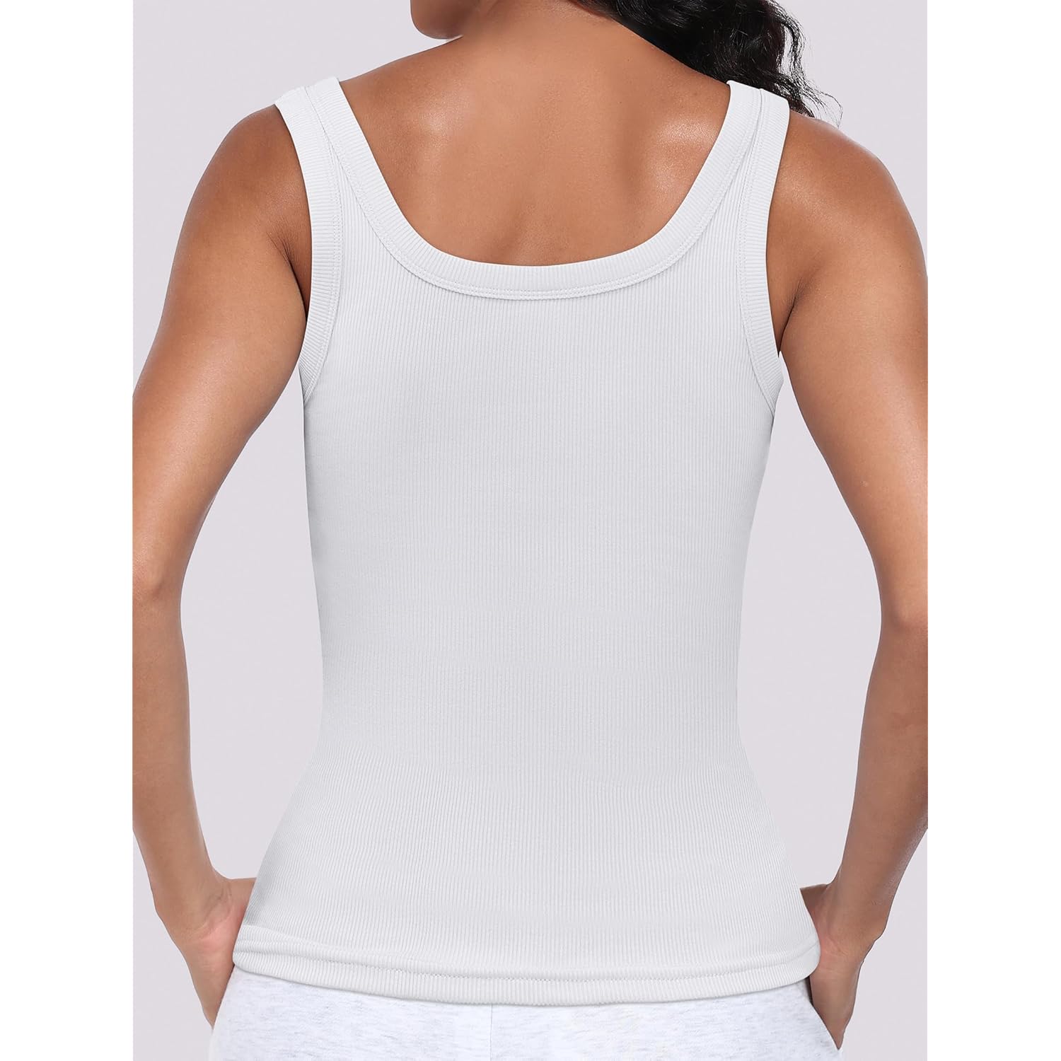Womens Sleeveless Scoop Neck Tank Top Ribbed Fitted Summer Basic Slim Cute Tops 2026
