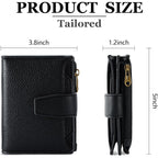 Airkit Small Wallet Women RFID Blocking Soft Leather Bifold Compact Card Holder Wallet for Women with Zipper Coin Pocket 4 ID Window