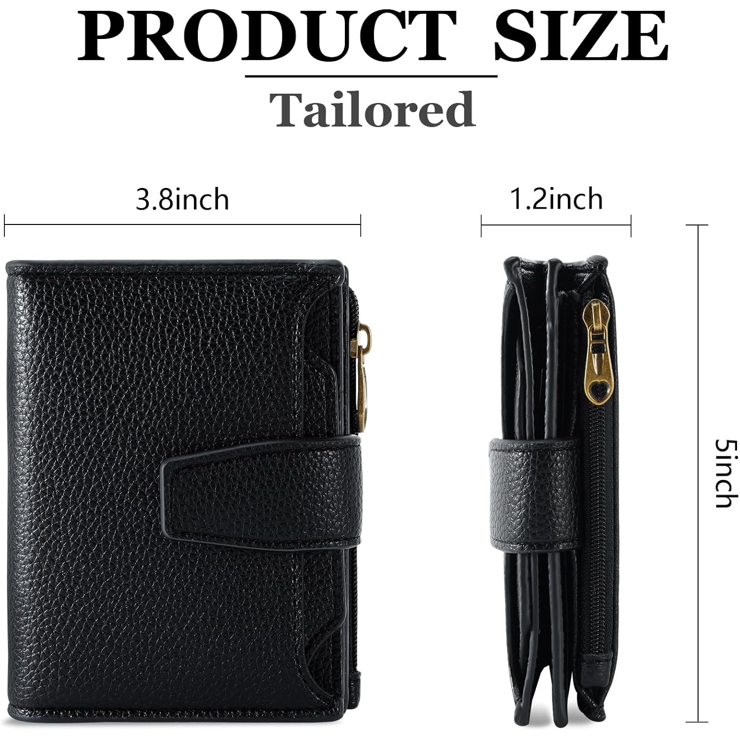 Airkit Small Wallet Women RFID Blocking Soft Leather Bifold Compact Card Holder Wallet for Women with Zipper Coin Pocket 4 ID Window