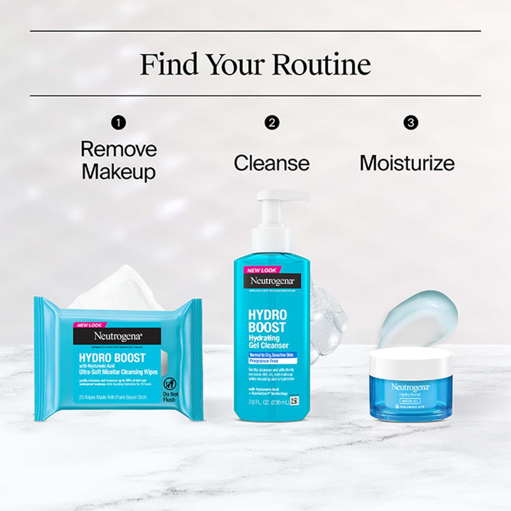 Neutrogena Hydro Boost Water Gel And Hydro Boost Hydrating Gel Cleanser, For Normal To Oily Skin, Facial Moisturizer 1.7 Fl Oz And Trial-Size Facial Cleanser 0.5 Fl Oz
