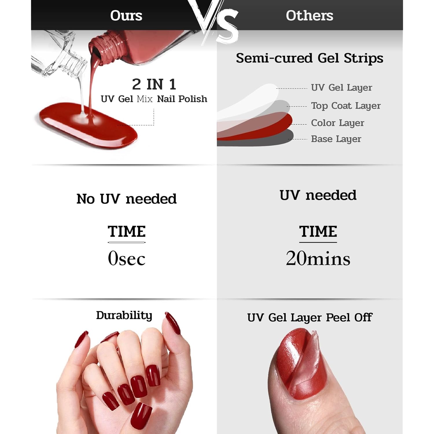 Nail Polish Strips (No UV Lamp Needed) - 22 Pcs Salon Quality Gel Nail Stickers - Long Lasting Wraps (Saint Black Glitter)