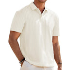 Jmierr Mens Casual Polo Shirt Summer Short Sleeve Vacation Button Beach Knit Stretchy Golf Shirts