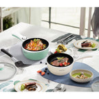 Dezin Hot Pot Electric Upgraded, Non-Stick Sauté Pan, Rapid Noodles Electric Pot, 1.5L Mini Portable Hot Pot For Steak, Egg, Fried Rice, Ramen, Oatmeal, Soup With Power Adjustment