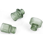 Vixdonos Taper Glass Candlestick Holders Tealight Candle Holders for Table Centerpieces, Wedding Decor and Dinner Party (3 Pcs, Green)