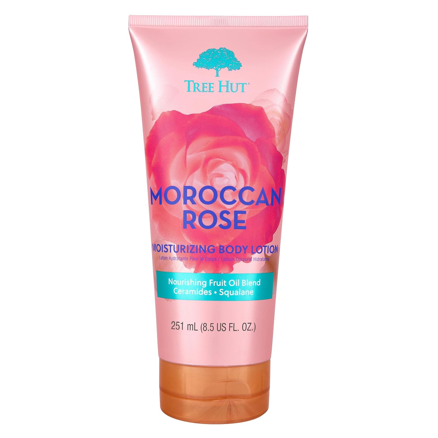 Tree Hut Moroccan Rose Moisturizing Body Lotion, Ceramide And Squalene Formula Helps Protect Skin, Long-Lasting Hydration Leaves Skin Feeling Soft & Moisturized, 8.5 Fl Oz.