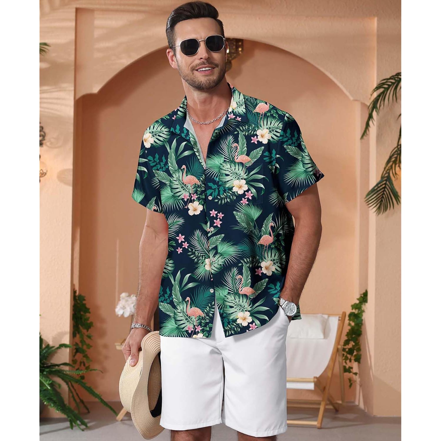 Kyku Funky Hawaiian Shirt For Men Palm Beach Shirts Tropical Vacation Clothes