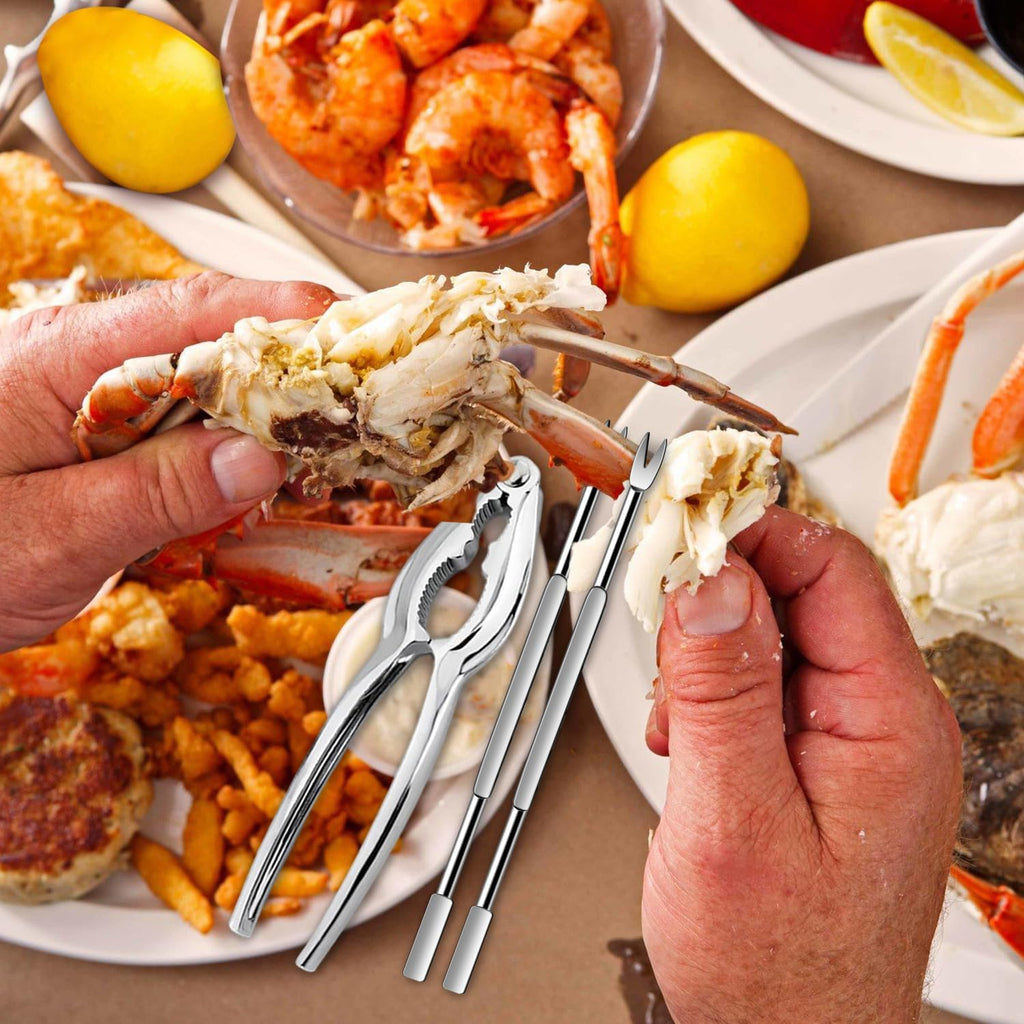8 Pcs Crab Lobster Crackers And Picks Set, Crab Leg Cracker Tools, Seafood Crackers & Nut Cracker Set, Crab Eating Tool For Boil Supplies