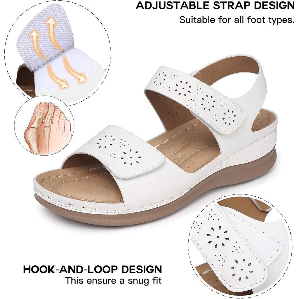Shibever Flat Sandals For Women Dressy: Comfortable Flats Sandals Women Open Toe Ankle Strap Walking Shoes Summer