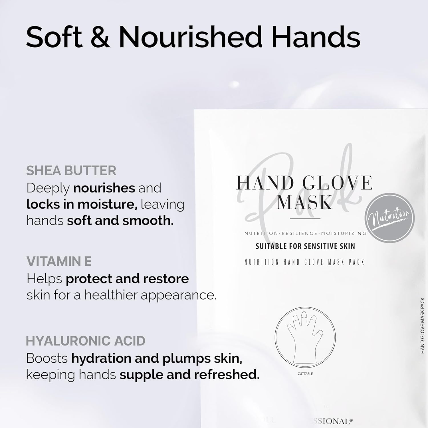 DLUX PROFESSIONAL Hand Mask - 5 Packs of 2 Nutritious Fragrant Hand Mask Gloves, Protein Rich Moisturizing Gloves For Dry Hands, Single Use Hand Masks for Dry Cracked Hands Overnight