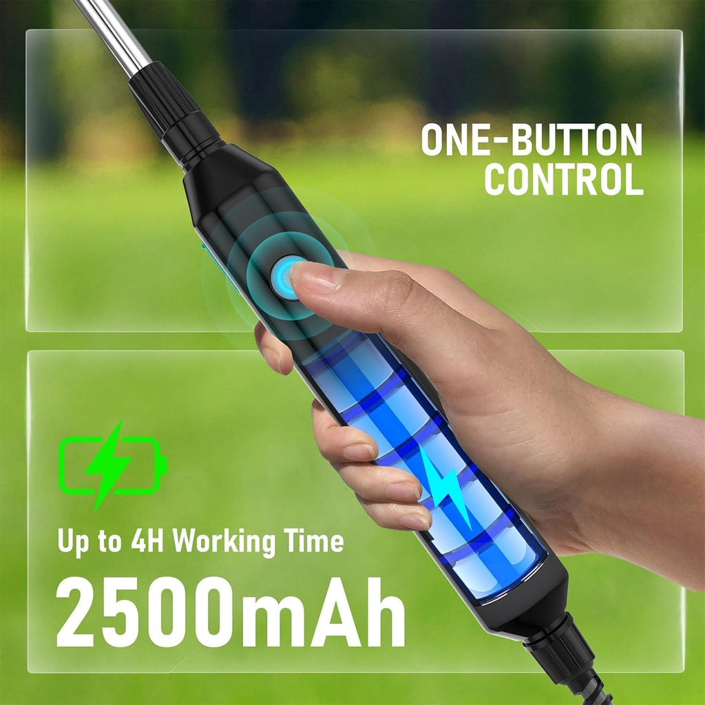 Battery Powered Sprayer 2 Gallon, Powerful Electric Weed Sprayer Pump | Garden Sprayer With Usb Rechargeable Handle, 5 Mist Nozzles, Retractable Wand, Adjustable Strap For Lawn, Yard