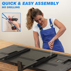 Rfiver Table Top TV Stand with Height Adjustable TV Legs, TV Stands Base with Cable Management for Most 37 to 86 90 Inch Flat or Curved TVs, Steel TV Feet Holds up to 150 lbs, Max VESA 800x600mm