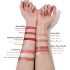 KIMUSE Face Sticks Trio, Cream Blush Stick & Highlighter Stick & Contour Stick for Sculpt the Cheeks, Long Lasting Cream Contour Stick Trio for Face Makeup, with Brush