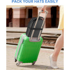 Set Of 2 Hard Hat Travel Cases For Baseball Caps - Hat Storage Organizer Holder With Handle, Shoulder Strap And Trolley Sleeve, Protect Up To 10 Hats For Outdoor And Home Storage, Black