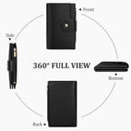 Small Women'S Bifold Wallet, Rfid Blocking Credit Card Holder With Zipper, Travel Cute Coin Pocket Wallet For Ladies, Black
