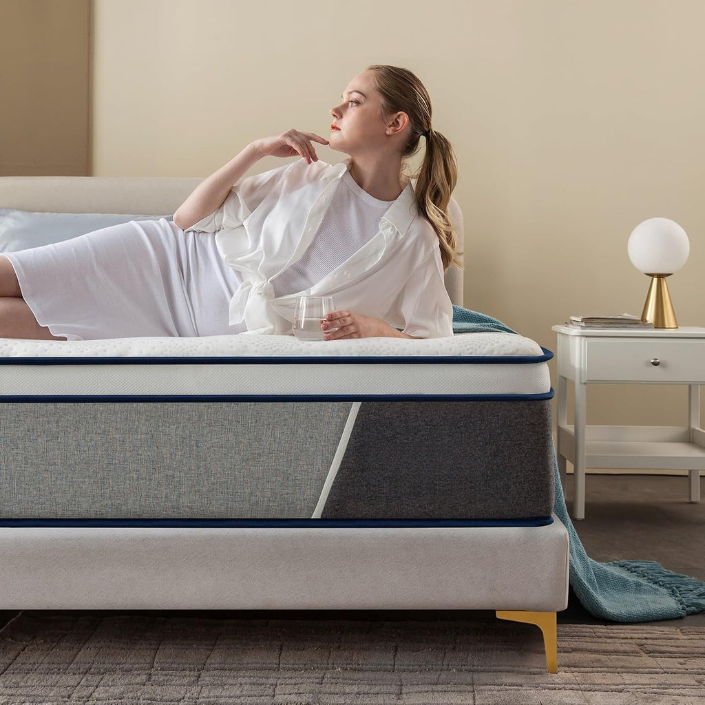 Full Mattress, 12 Inch Full Size Mattresses | Medium Firm - Cooling Gel Memory Foam & Zoned Pocket Coils For Pressure Relief, Spinal Alignment & Extra Lumbar Support | Motion Isolation |
