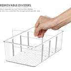 Vtopmart 8 Pack Food Storage Organizer Bins, Clear Plastic Bins for Pantry, Kitchen, Fridge, Cabinet Organization and Storage, 4 Compartment Holder for Packets, Snacks, Pouches, Spice Packets