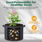 Jorvila 5-Pack 5 Gallon Grow Bags | Thickened Nonwoven Fabric Pots, Garden Grow Bags With Handles, Heavy Duty 300G Outdoor Planters