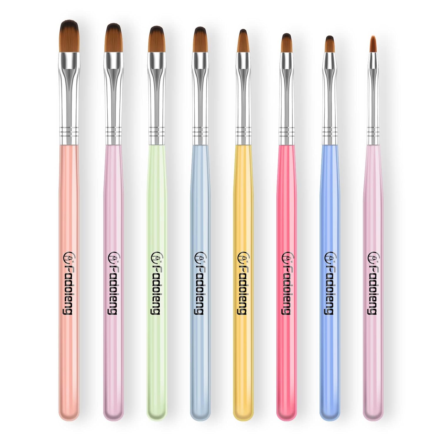 Gel Nail Brush, 8Pcs Acrylic Nail Sculpting Brush for Salon at Home DIY Manicure with Tips Builder Brush Pen and Structure Gel Brush
