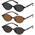 Retro Oval Sunglasses for Women 90s Vintage Y2K Trendy Narrow Shades, UV Protection Designer Sun Glasses A01-grey/Tea/Tortoise