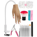 Practice Hand for Acrylic Nails, Silicone Hand for Nail Practice, Nail Tips Won't Fall off Nail Hand, Flexible Nail Practice Hand for Beginners,13.7 x 6.29 x 1.88in