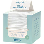 Cliganic Clean Face Towels Xl, Disposable, Ultra-Absorbent, Hypoallergenic & Soft - Makeup Remover Dry Wipes, Pamper Your Face, Feel Fresh & Radiant, Hygienic Towelettes, For All Skin Types (50 Ct)