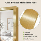 Koonmi Gold Mirrors For Wall, 30X55 Inch Bathroom Mirror, Rectangular Wall Mirror For Living Room Bedroom Bathroom, Hangs Horizontally Or Vertically