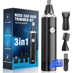 Nose Hair Trimmer for Men, 3-in-1 Professional Painless Rechargeable Eyebrow & Facial Hair Trimmer for Men Women, Multifunctional Trimmer with Powerful Motor and Dual-Edge Blades, IPX7 Waterproof
