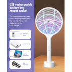 2Pack Electric Fly Swatter,4000V Bug Zapper Racket With 1500Mah Battery Rechargeable,2 In 1 Fly Zapper & Purple Mosquito Killer Lamp With 3 Layers Of Safety Net Suitable For Indoor And Outdoor