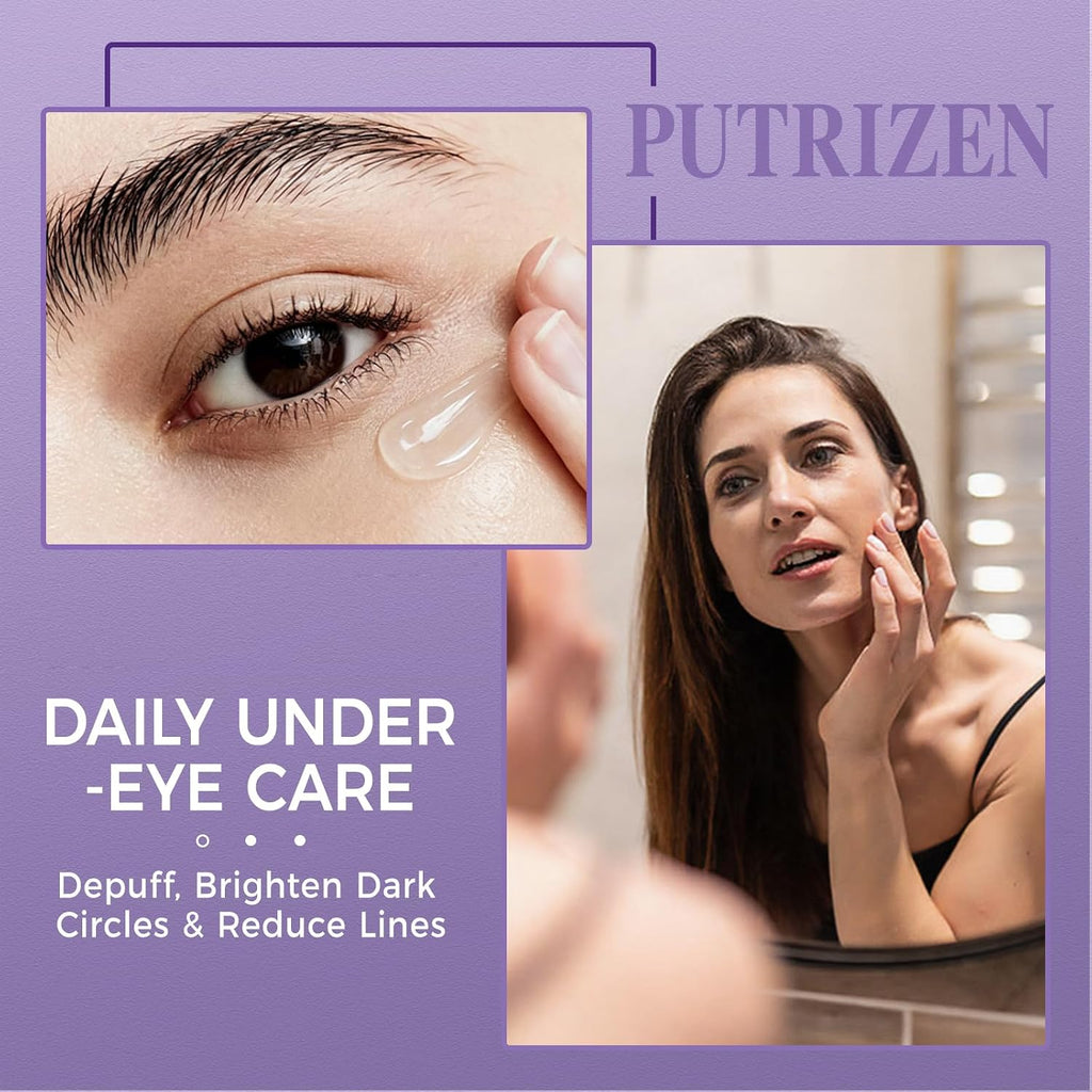 Retinol Under Eye Serum With Caffeine & Collagen, For Puffy Eye Bags & Dark Circles, Fine Lines & Wrinkles, Dermatologist-Tested, Fast-Absorbing & Moisturizing Eye Serum