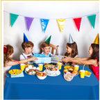 tujol Royal Blue 6 Pack Plastic Table Cloth 54" x 108", Disposable Tablecloths Rectangle Table Cover, Plastic Tablecloths for Parties