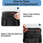 Lunch Box Cooler Bag - Tactical Insulated Lunchbox For Men - Large Soft Expandable Lunch Pail For Adults Work Outdoor Shifts Trips Black 16L