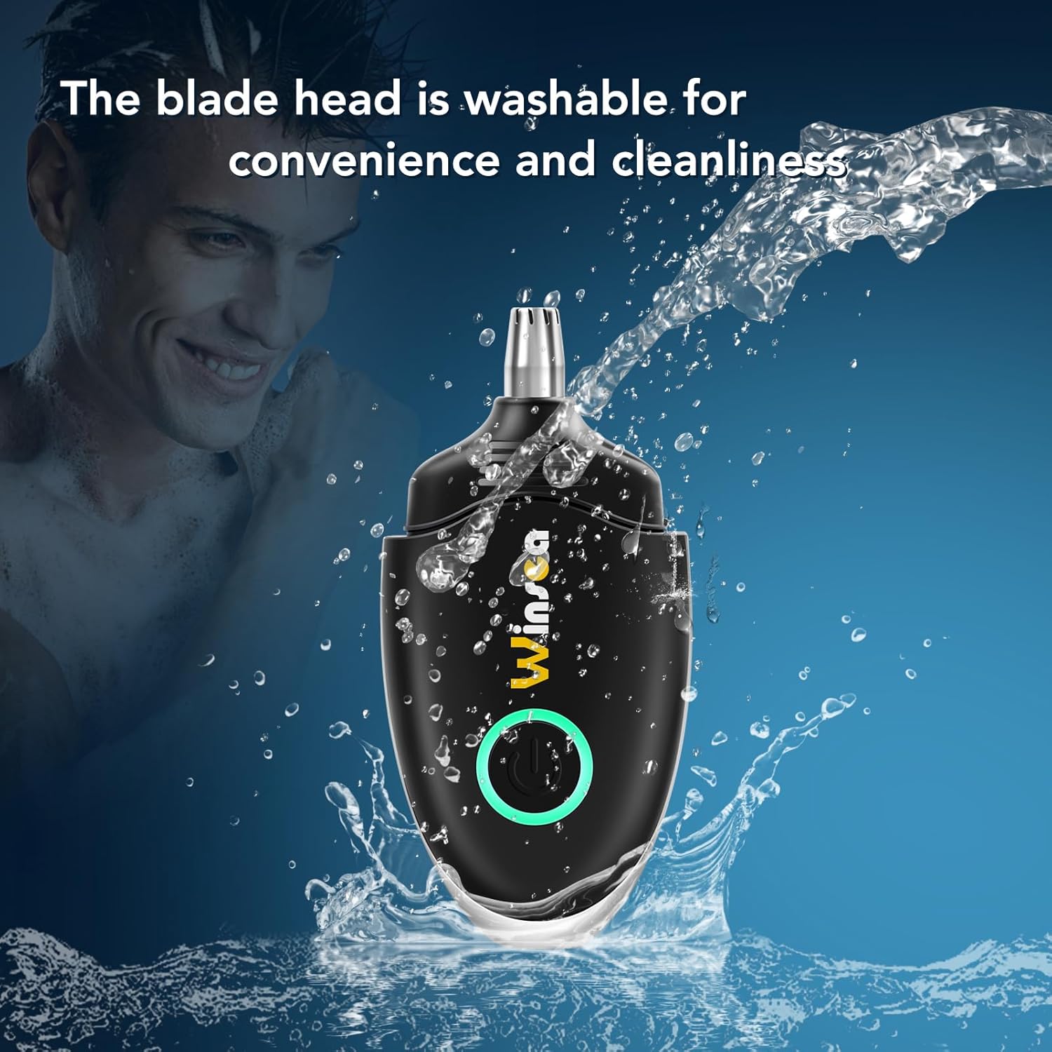 Winsea Ear and Nose Hair Trimmer for Men and Women – Travel Trimmer, High-Precision Nose Shaver, USB Rechargeable, Waterproof, Safe & Quiet Operation, Portable Ear Hair Remover Design (Black)