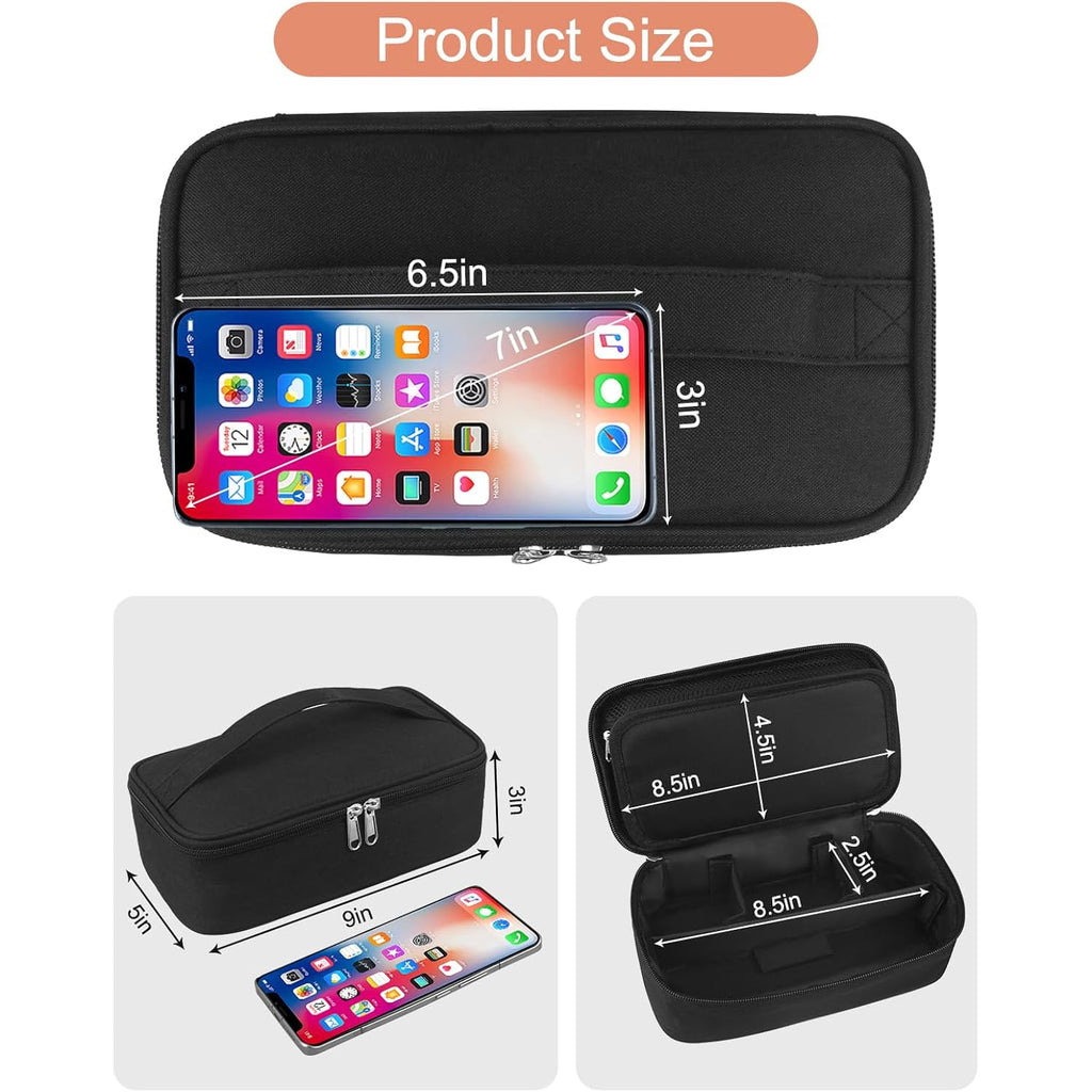 Barber Tool Bag, Hair Clipper Bag Hair Cutting Scissors Storage Bag Shaving Kits Haircut Accessories Organizer Bag Gift For Women (Black)