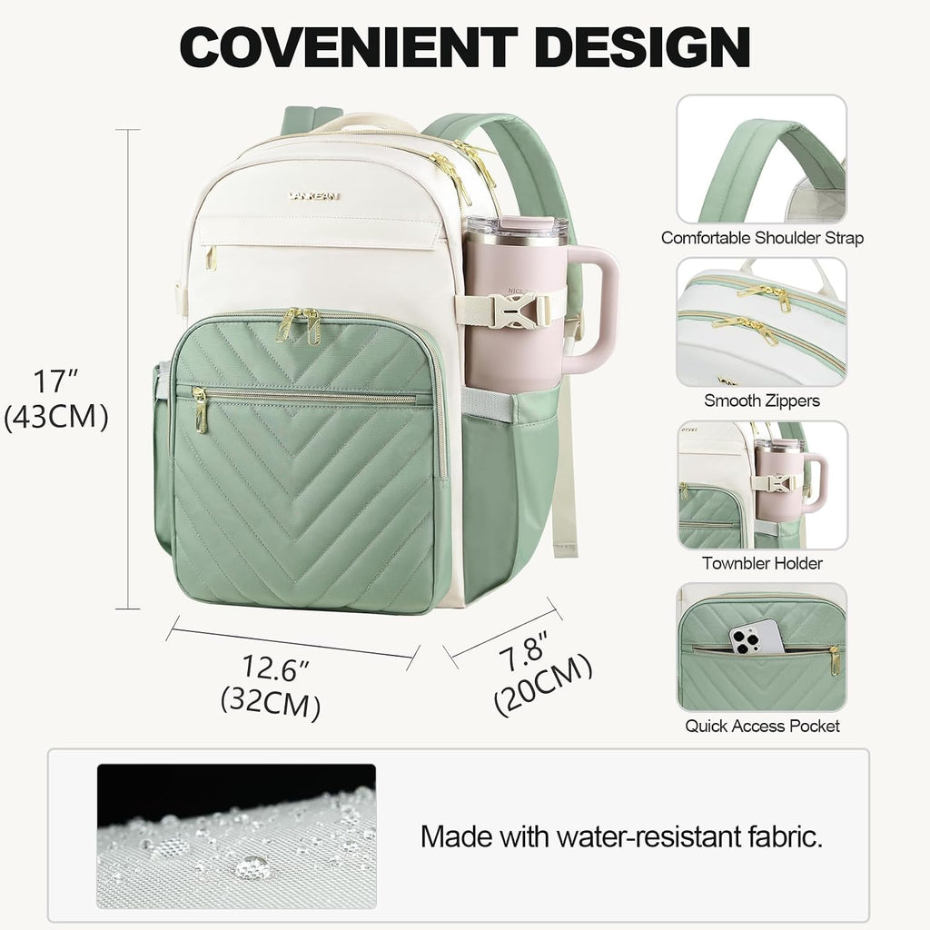 Vankean 15.6 Inch Laptop Backpack For Women Large Capacity Waterproof