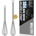 Walfos Mini Whisks Stainless Steel, Small Whisk 2 Pieces, 5In And 7In Tiny Whisk For Whisking, Beating, Blending Ingredients, Mixing Sauces