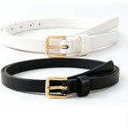 HOTWILL 4 Pack Women Skinny Belts for Jeans Dress Thin Waist Belt for Ladies with Gold Buckle 0.55" Width