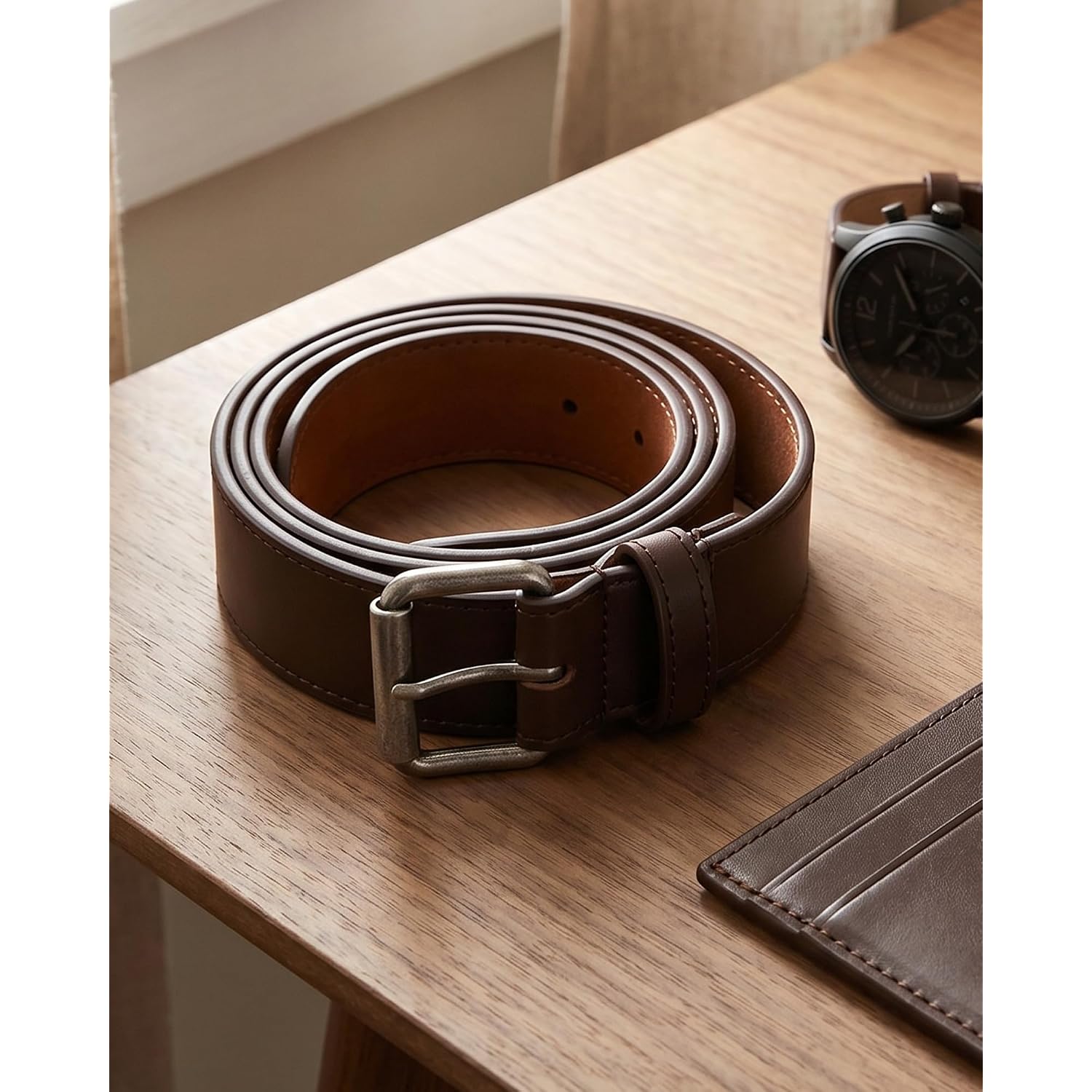 Chaoren Work Belts For Men, Leather Belt Heavy Duty For Daily Wear | Genuine Leather, Solid Buckle, Casual Wear, Everyday Dress, Gift Box