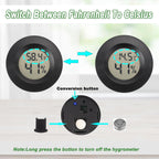 Mini Hygrometer Thermometer Digital Humidity Meter Indoor/Outdoor Humidity Monitor Reptile Thermometer For Greenhouse Garden Cellar Fahrenheit(℉)/ Celsius(℃) 2 Pack