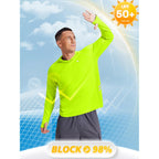 Pinspark Men'S Upf 50+ Sun Shirts Long Sleeve Fishing Hoodie, Uv Protection Rash Guard For Outdoor Hiking Running Swim Shirt