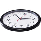 Bernhard Products Black Wall Clock Silent Non Ticking 10 Inch Quality Quartz Battery Operated Round Easy To Read Home/Office/Kitchen/Classroom/School Clock Sweep Movement