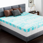 Dumos Mattress Toppers Memory Foam King Size, 3 Inch Thick Bed Topper Pad Cooling Gel Infused Soft Comfy Padding Breathable For Sleeper Sofa Couch Rv Camper, Certipur-Us Certified, Blue