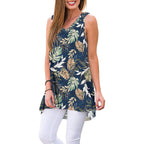 Wneedu Women'S Summer Sleeveless V Neck Tunic Casual T-Shirt Tank Tops Blouse