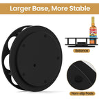 Thygiftree Rotating Coffee Syrup Organizer For Countertop, 9-Bottle Wooden Syrup Rack & Bottle Holder For Coffee Bar Station, Turntable Display Stand, Black