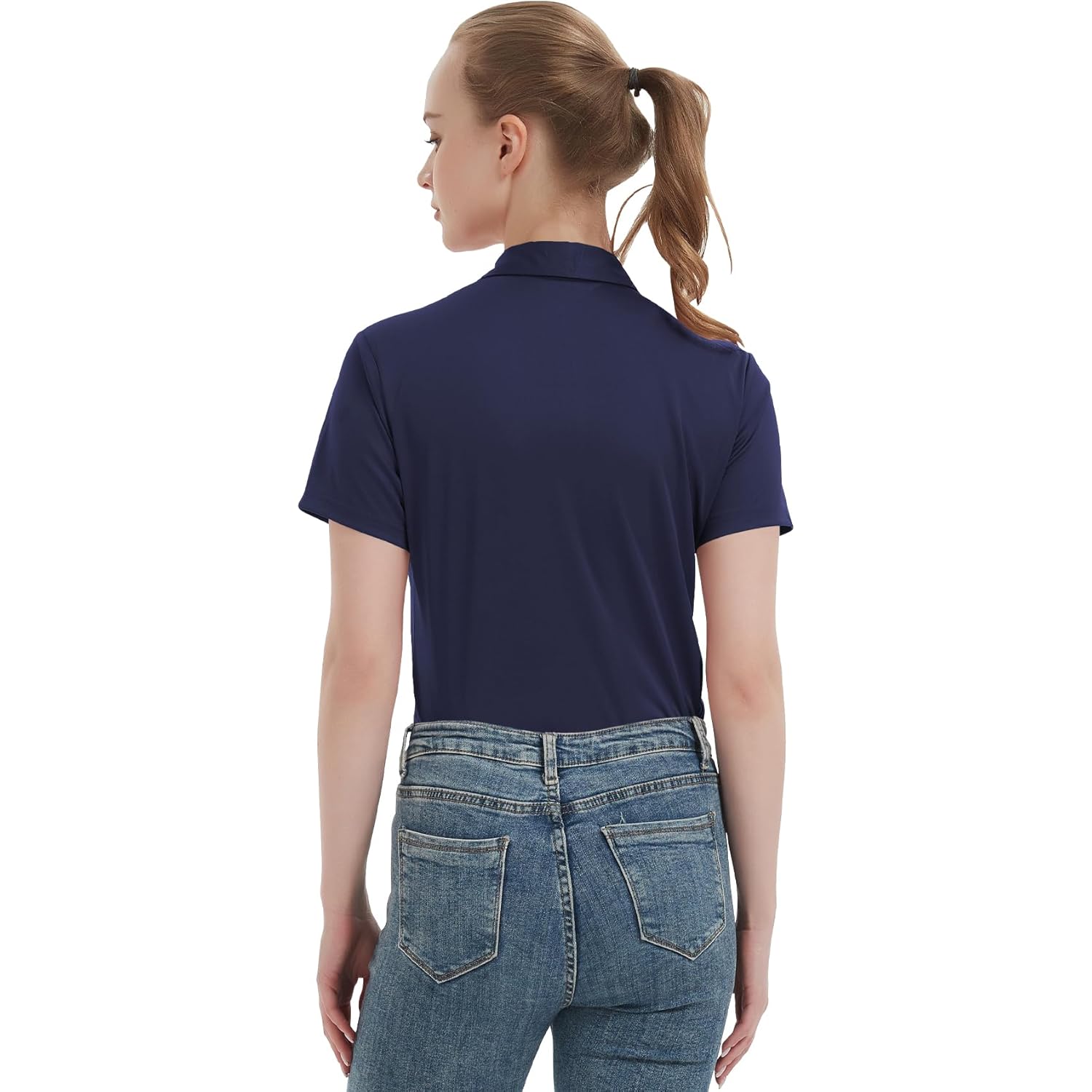 Women's Polo Shirts UPF 50+ Casual Sun Protection Work Quick Dry 4 Buttons Short Sleeve Collared Golf Shirt XS-3XL