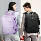 Shrradoo Travel Backpack For Women & Men,Airline Approved Carry On Luggage,Tsa Overnight Bags,40L Personal Item Travel Bag Fits 17" Laptop,Carry On Bag With Storage Bag Cosmetic Bag Set 3Pcs (Black)