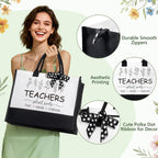 Teacher Appreciation Gifts for Women, Best Teacher Personalized Gifts Funny End of Year Teachers Gift from Student, Birthday Retirement Thank You Gift Baskets for Daycare Teachers w/ Canvas Tote Bag
