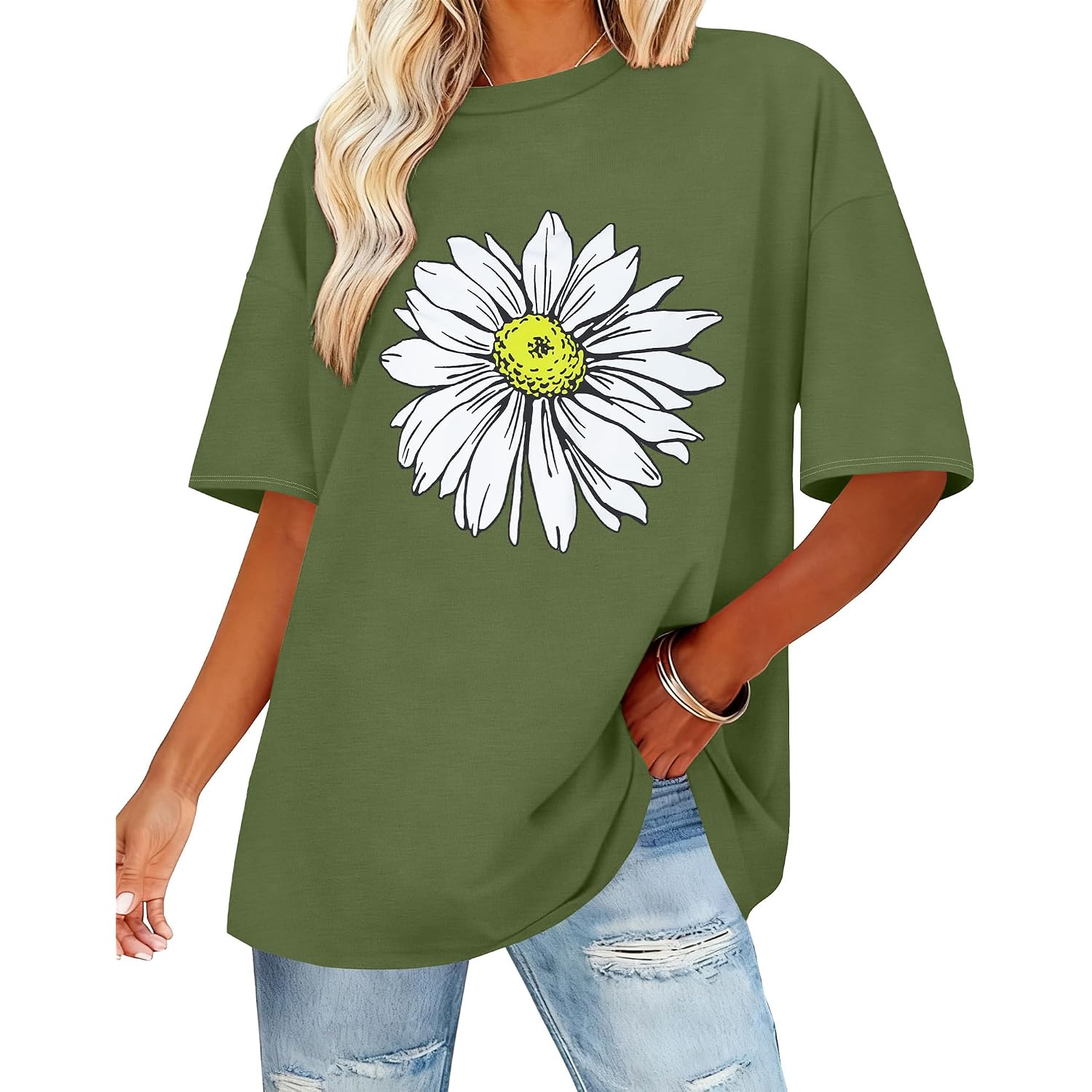 Womens Oversized T Shirts Loose Fit Graphic Tees Summer Casual Short Sleeve Tops 2026